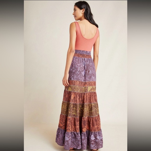 ANTHROPOLOGIE COLIMA SNAKE PRINT MAXI DRESS Small - Picture 2 of 10